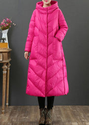 women oversize trench coat winter coat rose hooded pockets Woolen Coat - SooLinen