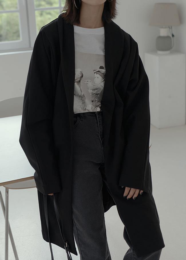women oversize winter jackets black Batwing Sleeve pockets woolen outwear - SooLinen