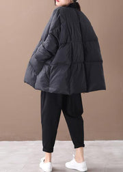women oversized winter jacket winter coats black Button Down down coat - SooLinen