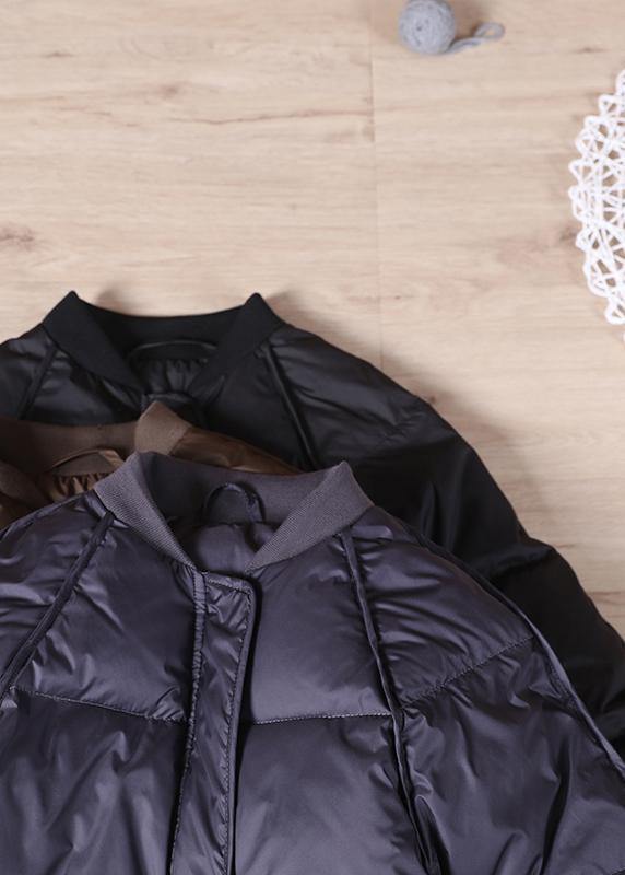 women plus size parka coats purple gray pockets zippered warm winter coat - SooLinen