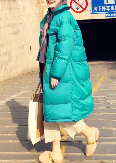 women plus size winter jacket coats green stand collar Cinched down coat winter - SooLinen