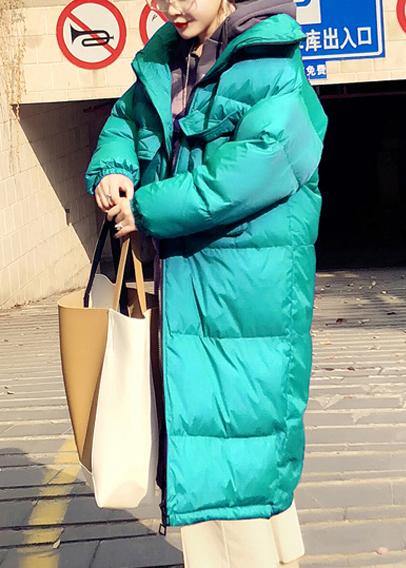 women plus size winter jacket coats green stand collar Cinched down coat winter - SooLinen