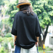 Bluse aus reiner Baumwolle der Frauen beiläufiges Tier, das lose beiläufige Sommer-Frauen-Bluse druckt