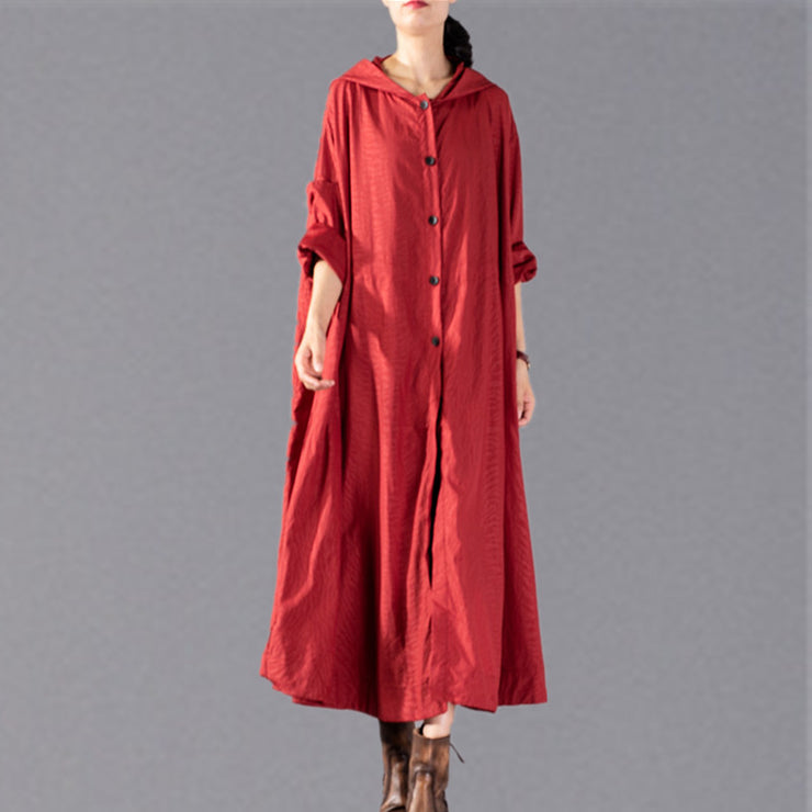 women red Winter coat plus size clothing hooded fashion Coats Elegant baggy Coats
