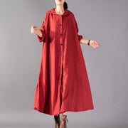Frauen roter Wintermantel plus Größenkleidung mit Kapuze Mode Mäntel Elegante baggy Mäntel