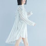 women white pure cotton dress casual dress women long sleeve Hooded striped clothing dress